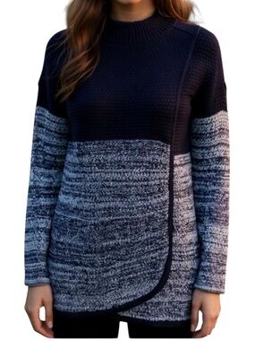 Jason Maxwell overlap blue tones sweater